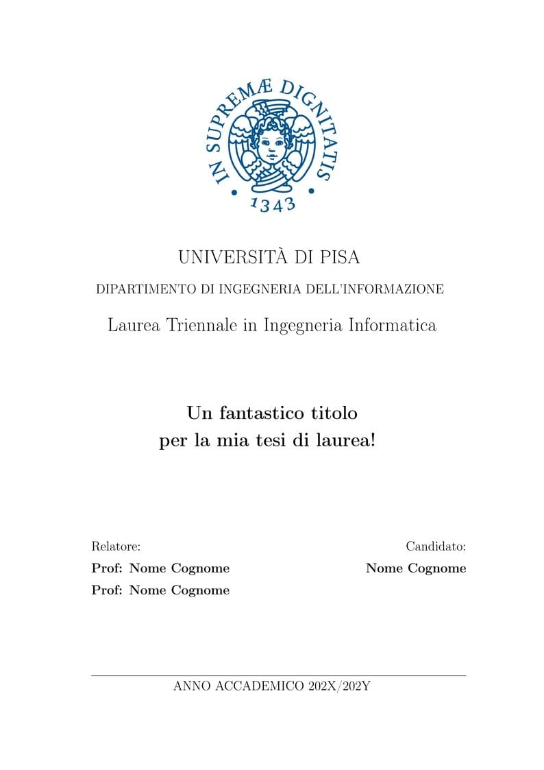 Template Tesi Università di Pisa