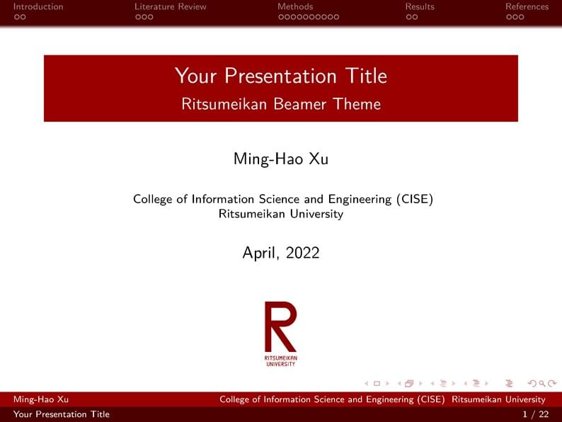 Ritsumeikan University Theme Beamer Template