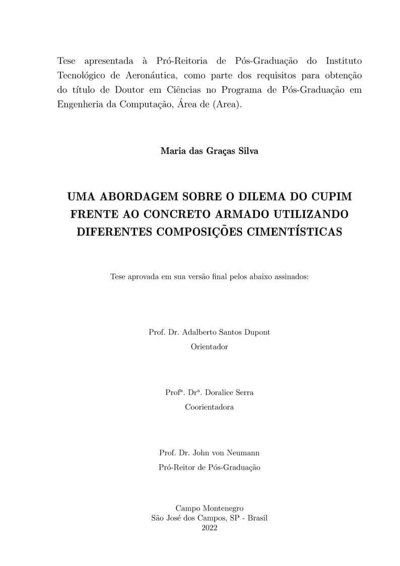 Thesis Template Aeronautics Institute of Technology (ITA)
