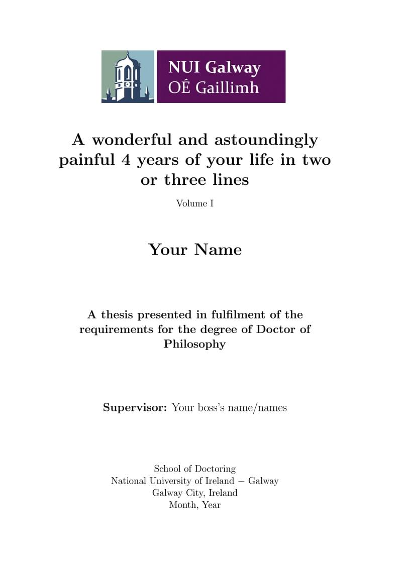 PhD Thesis NUI Galway template
