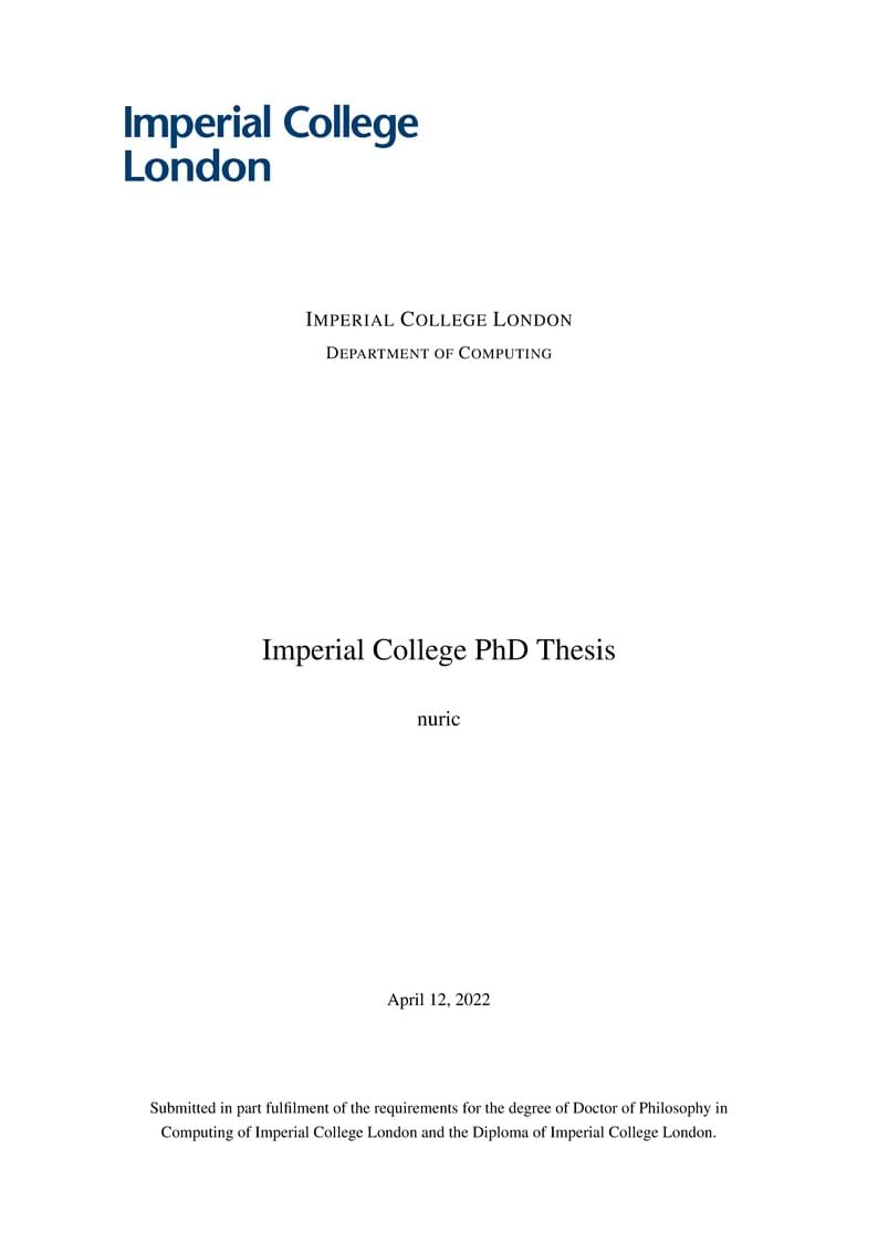 Imperial College PhD Thesis Template