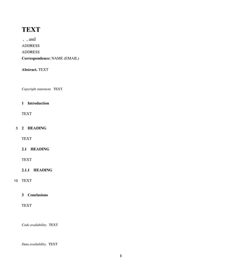 Copernicus Publications Manuscript Preparation Template for LaTeX Submissions