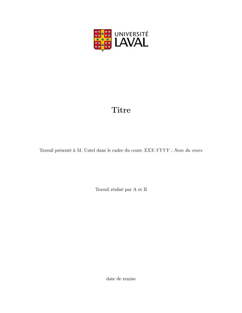 Devoir Université Laval