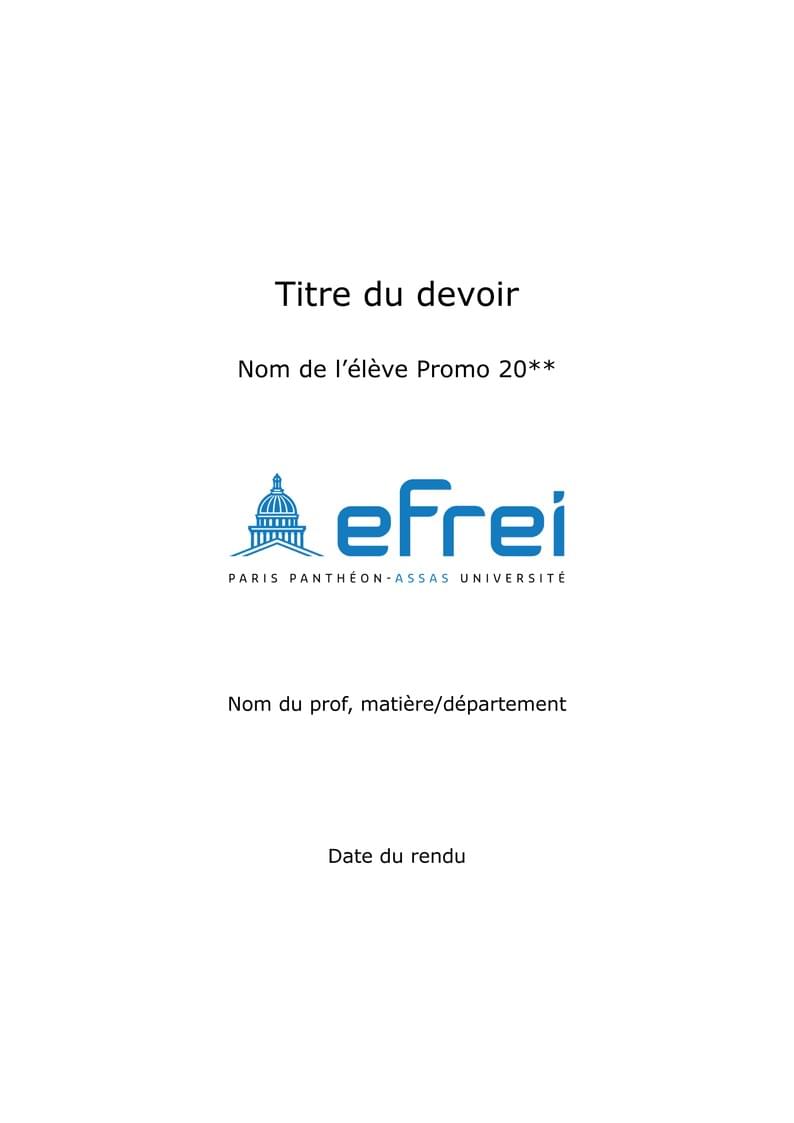 Rapport EFREI Paris