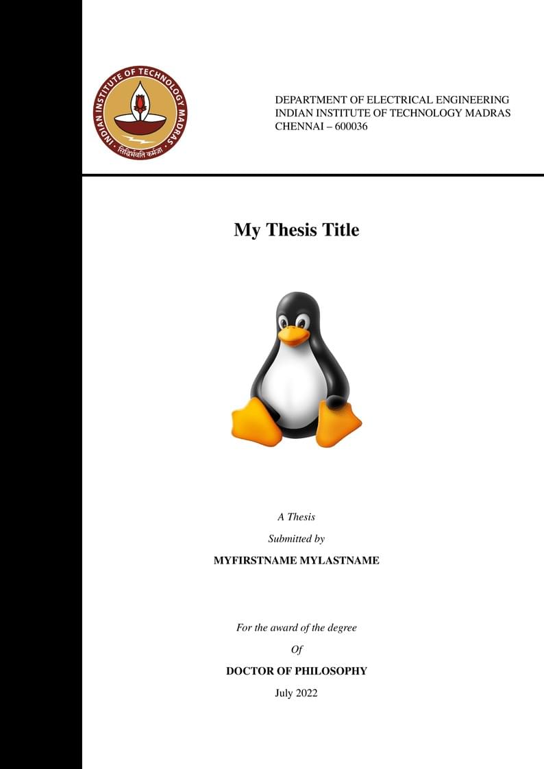 iitmdissertation – The official LaTeX template for theses, synopses and project reports in IIT Madras