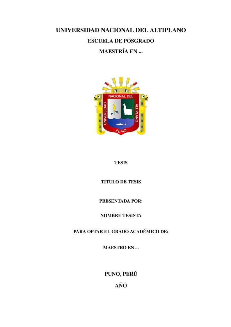 TESIS POSGRADO UNA PUNO - Formato cuantitativo