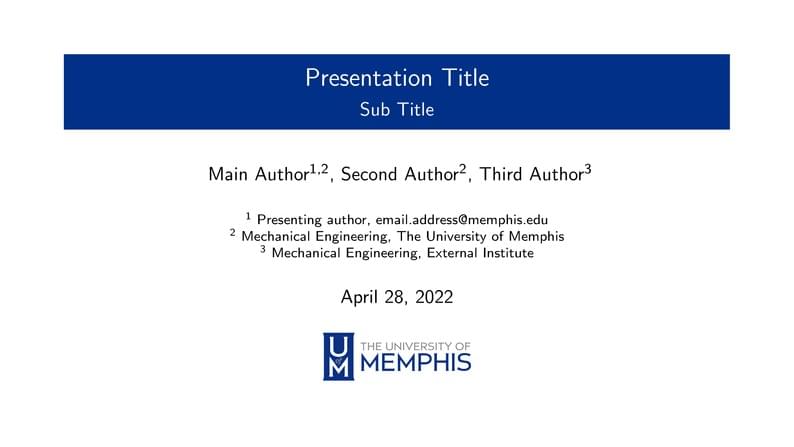 The University of Memphis Beamer Template