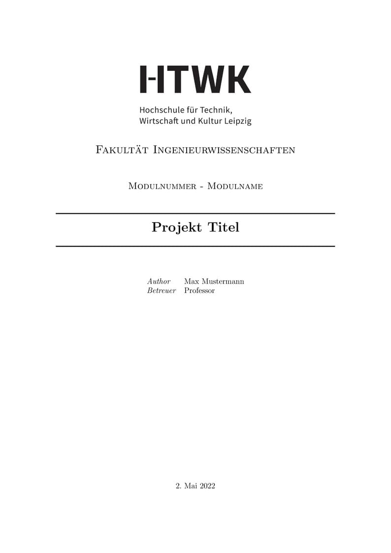 Template Projekt HTWK