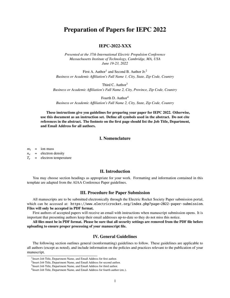 IEPC 2022 Template