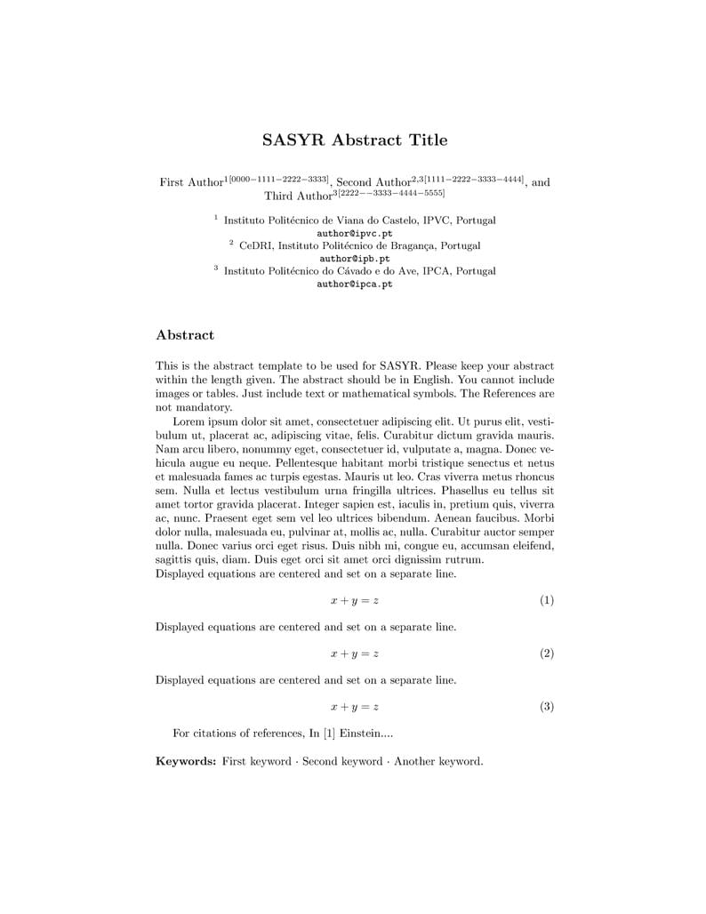 SASYR Abstract Template