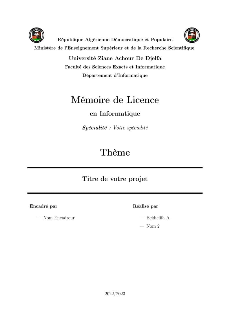 page de garde