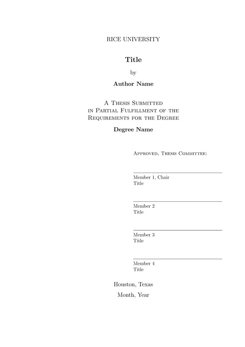 Rice University Thesis Template