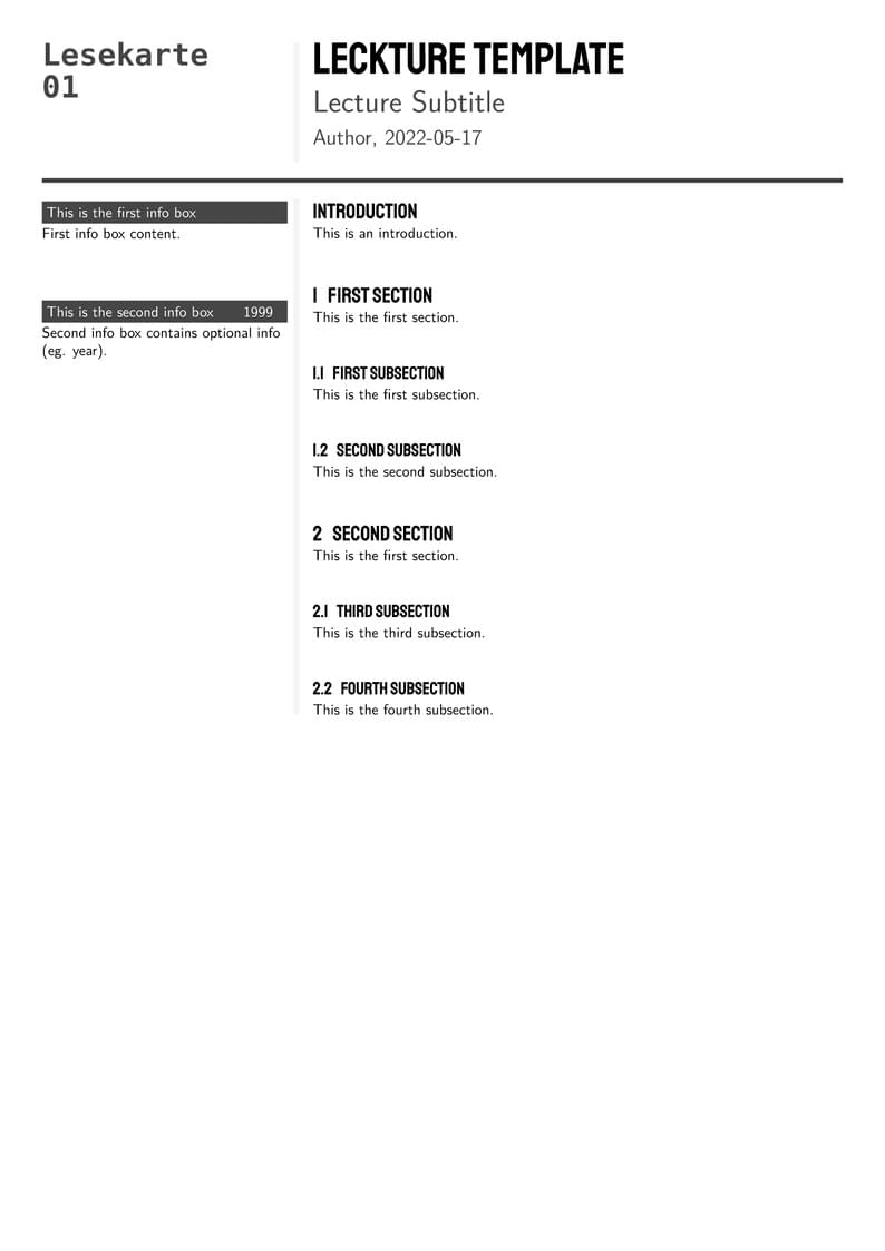 Leckture Template