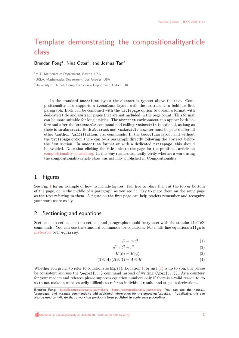 Compositionality journal template