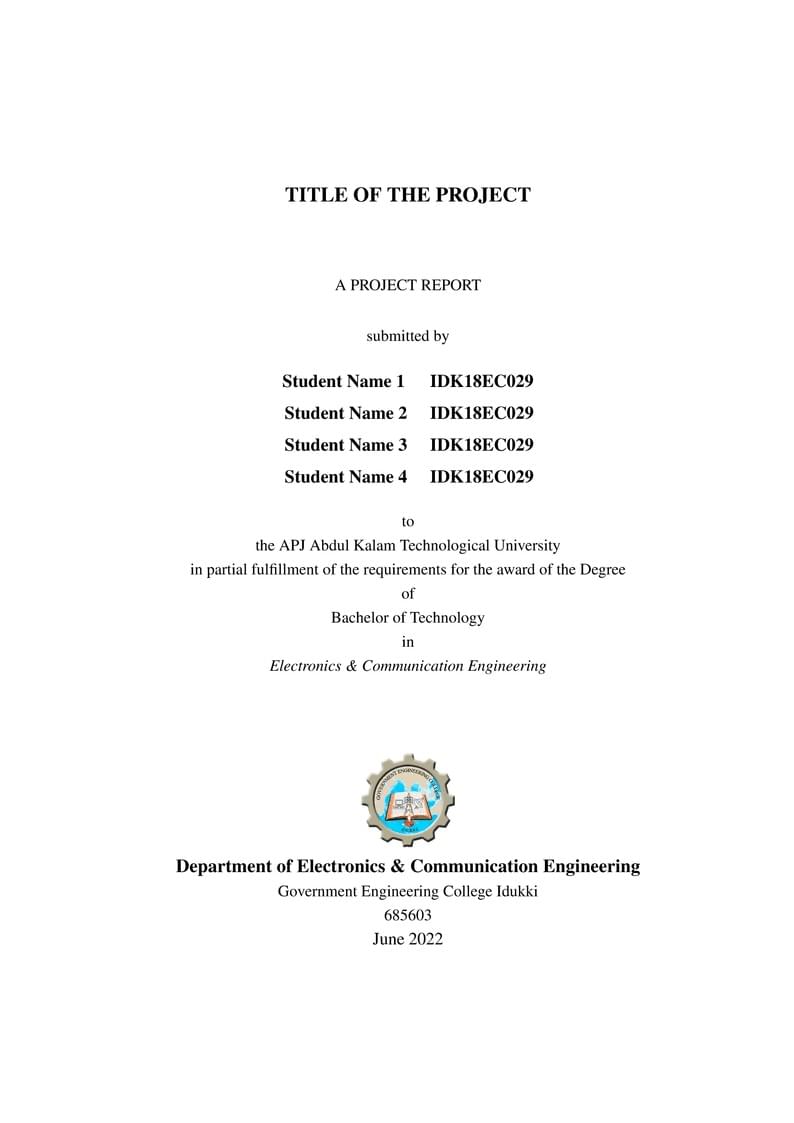 BTech KTU Project_GECIDKI