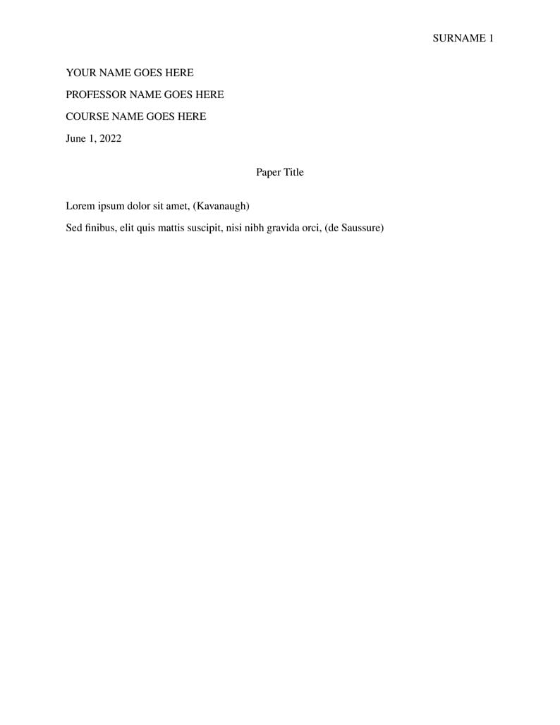 MLA Paper Template with title function and bib