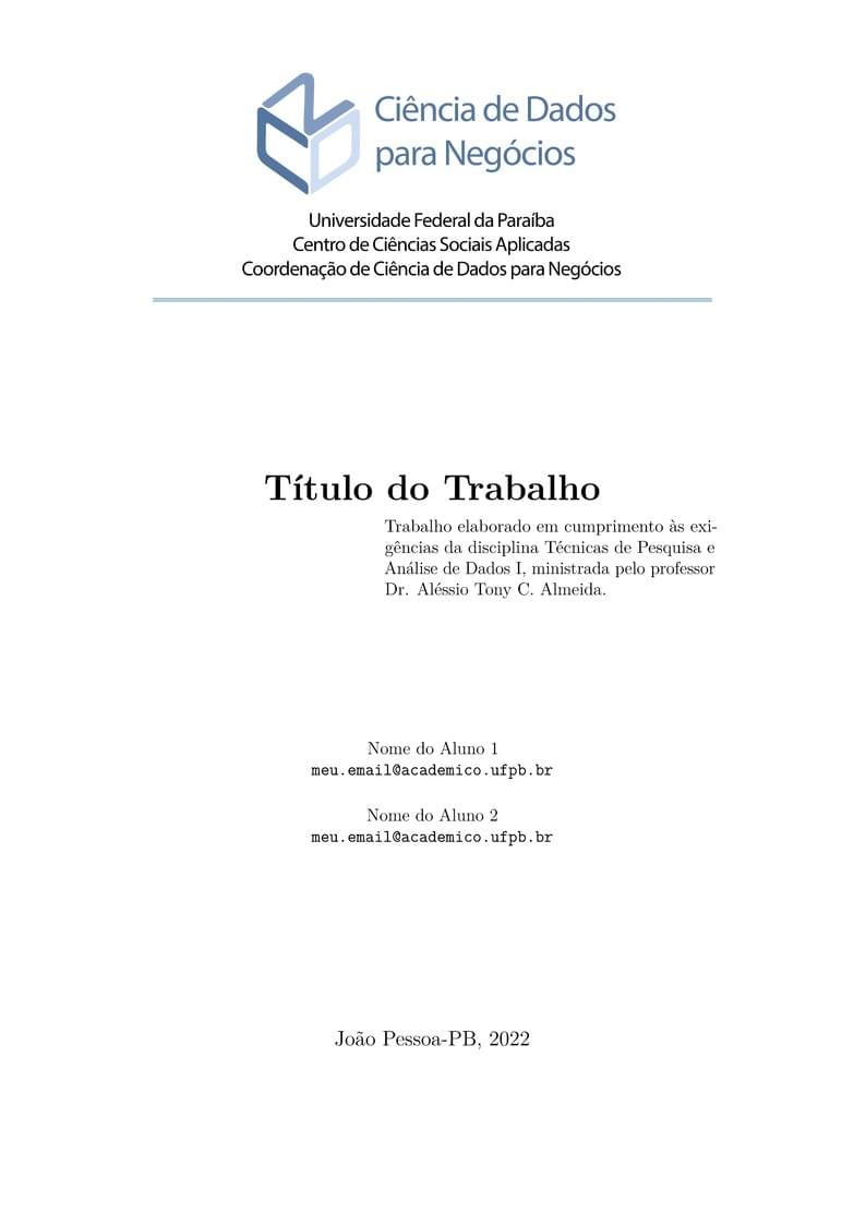 Template CDN-UFPB - Trabalho acadêmico (disciplina)