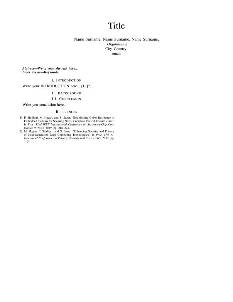 IEEE System-on-chip Conference SOCC Template