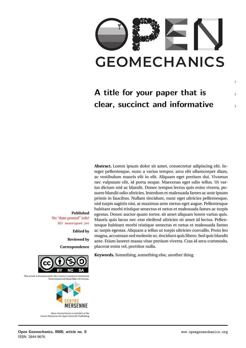 Open Geomechanics Template