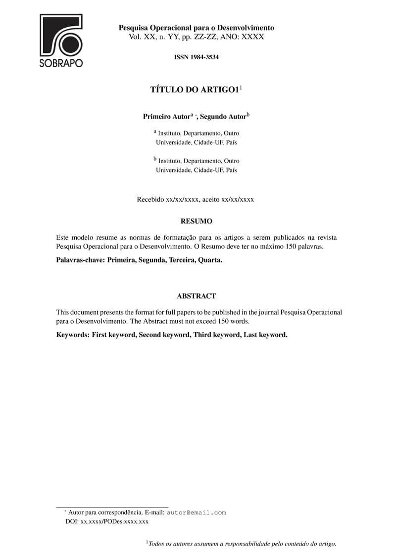 PODes - Pesquisa Operacional para o Desenvolvimento