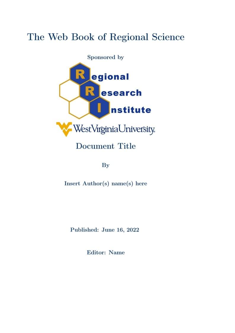 RRI - Web book of Regional Science