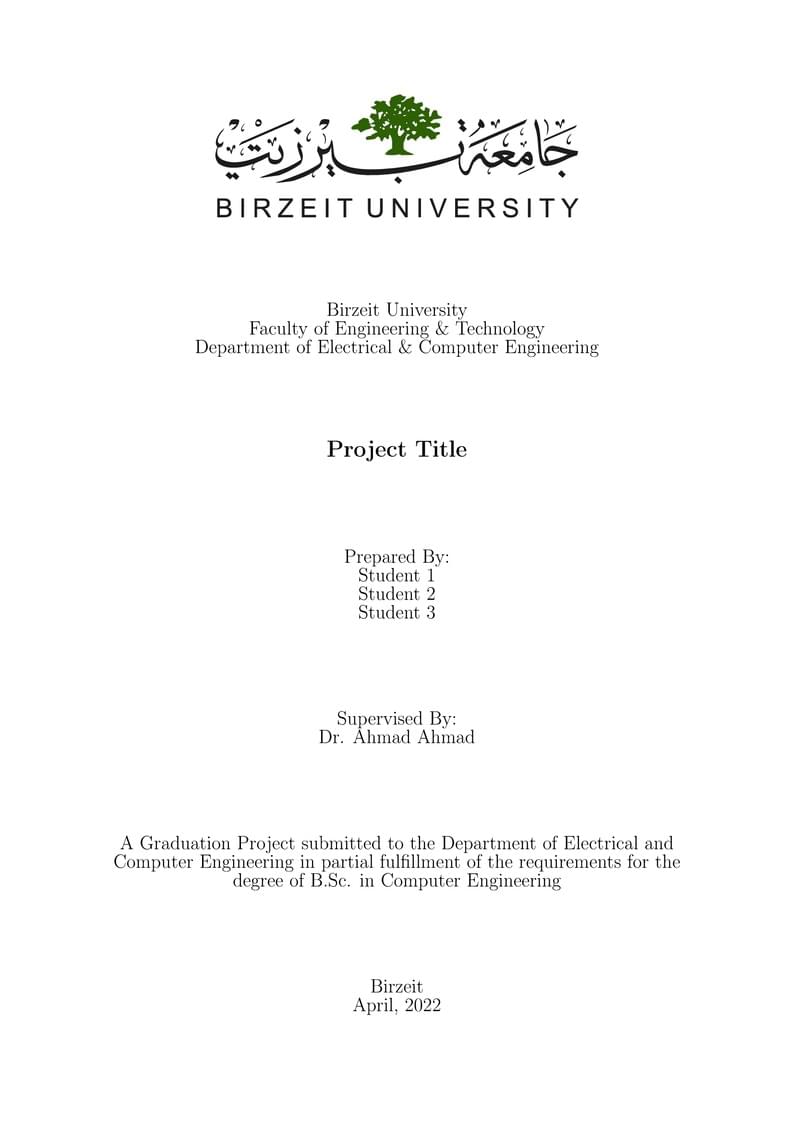 Graduation Project—Birzeit University