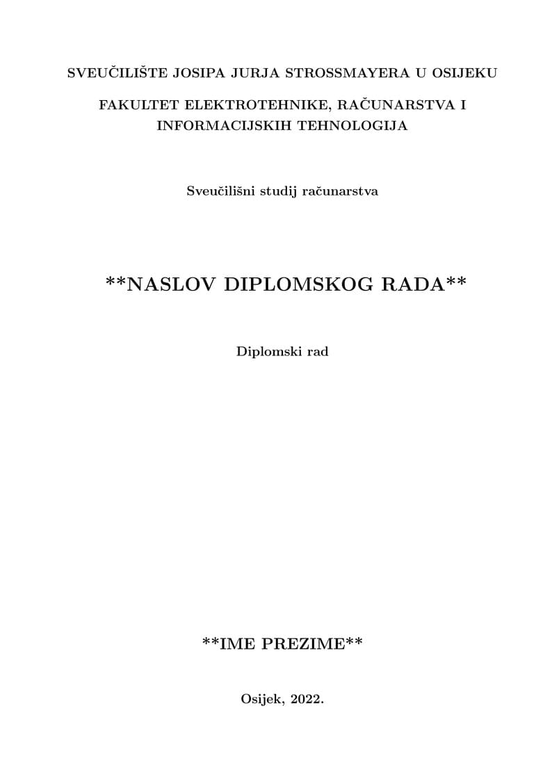 FERIT Diplomski rad