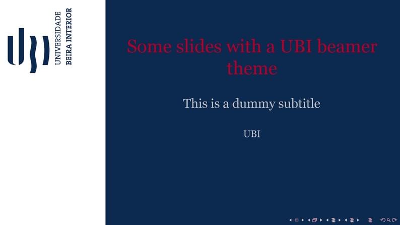 Some slides with a UBI beamer theme 16x9
