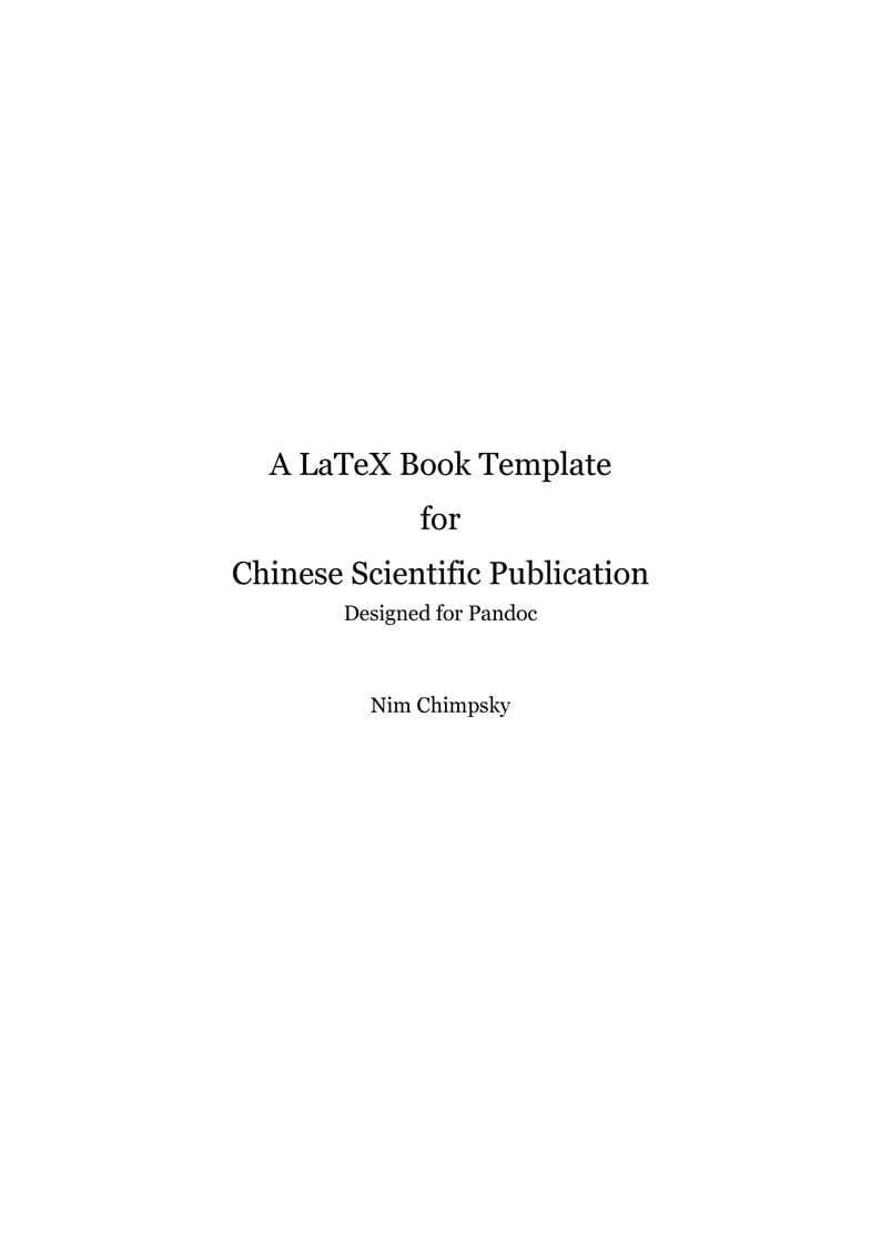 Book Template for Chinese Scientific Publication