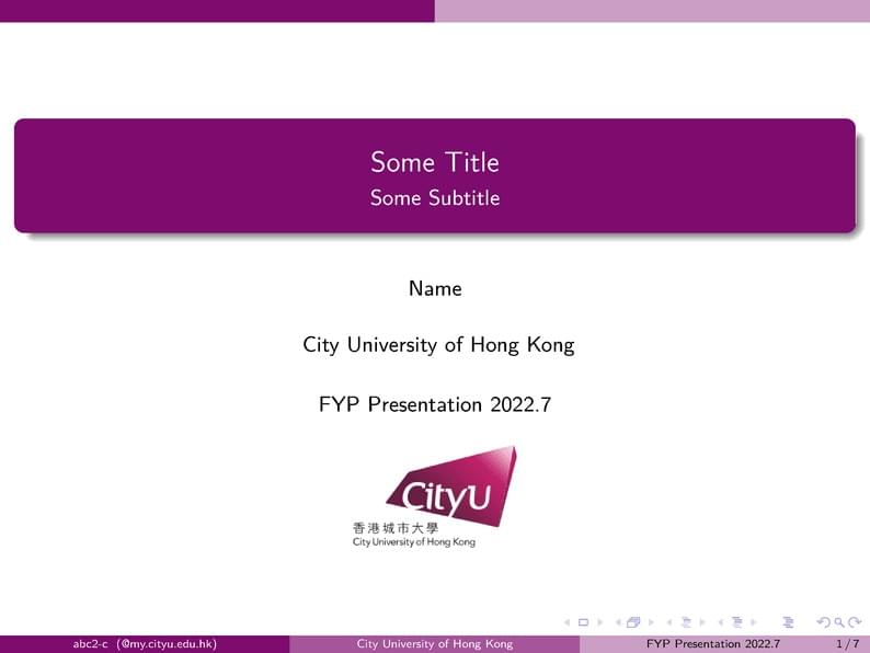 CityU of Hong Kong Beamer