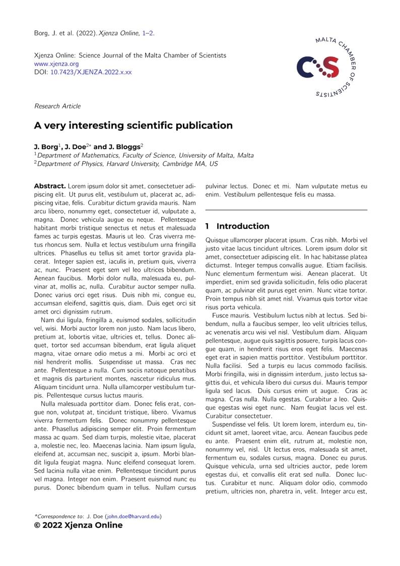 Xjenza Article