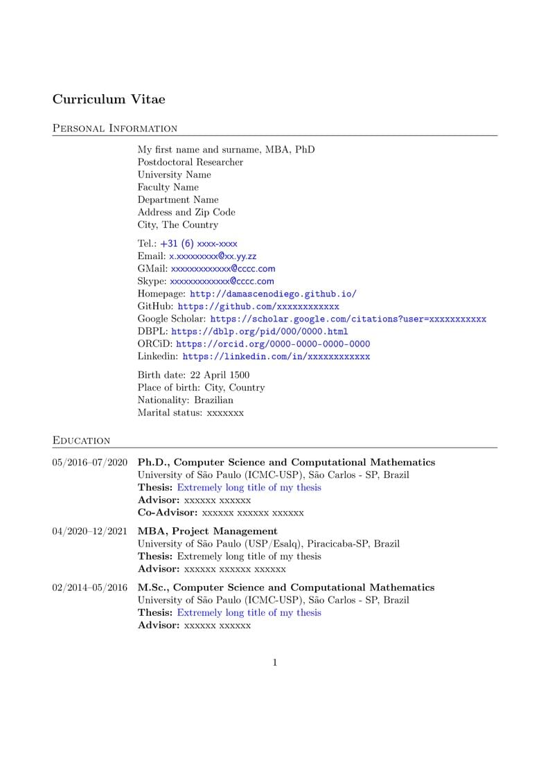 Academic CV by Diego