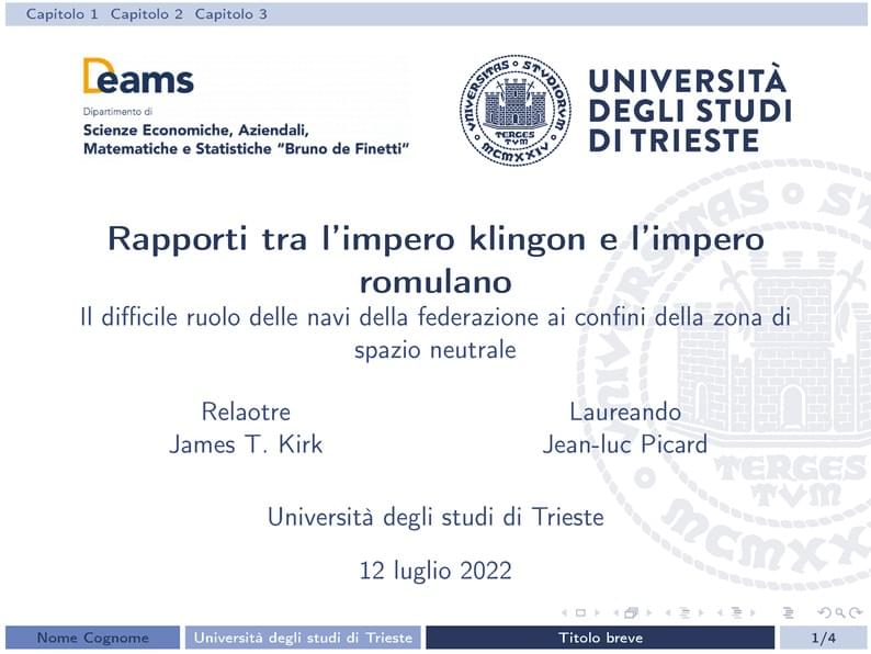 Template presentazione uniTS