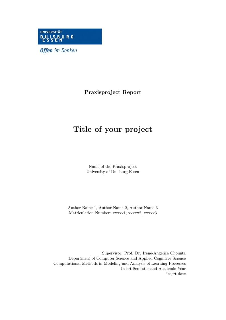 Colaps Praxisproject Template