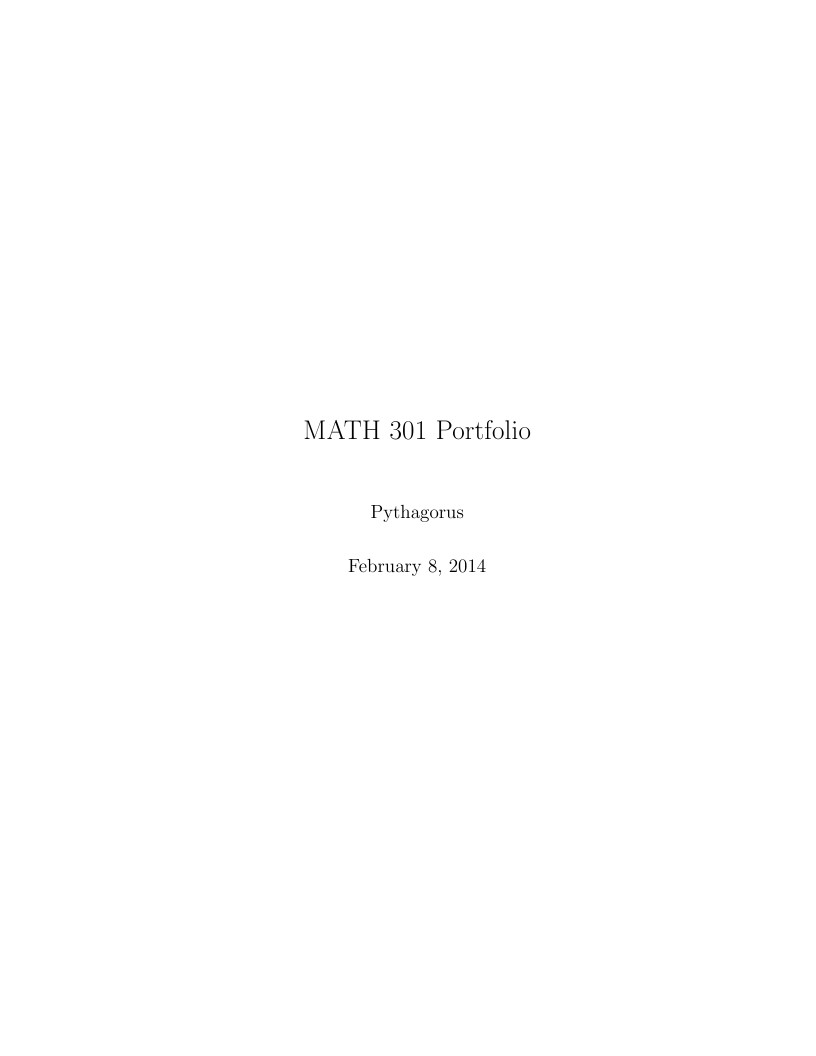 MATH 301 Portfolio