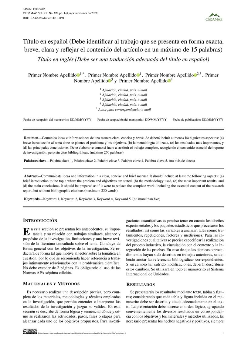 Plantilla Revista CEDAMAZ V1.0