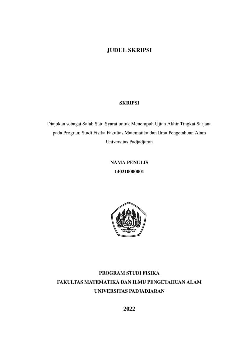 Template Skripsi Fisika Universitas Padjadjaran