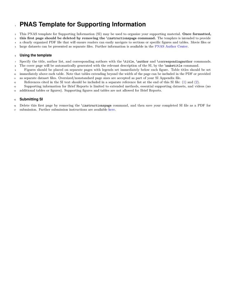 PNAS Template for Supplementary Information