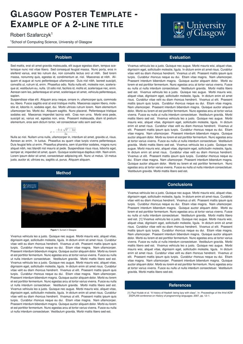 University of Glasgow Poster Template