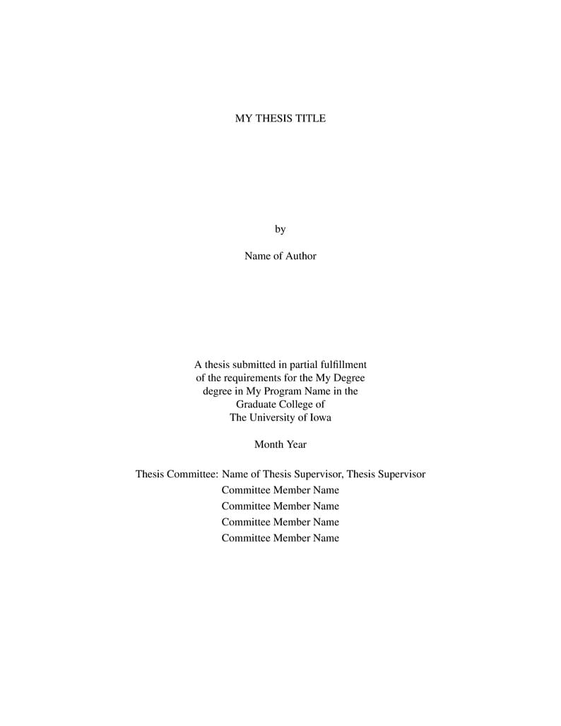 University of Iowa Thesis Template