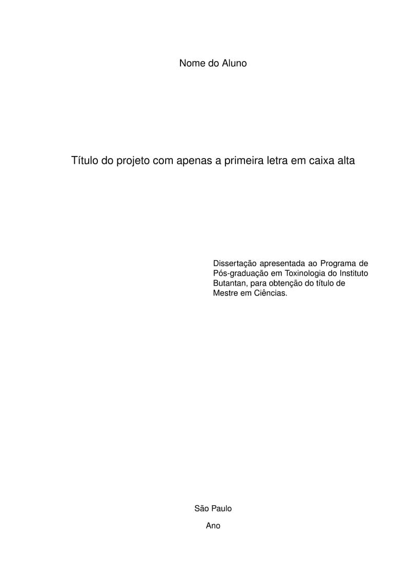 Modelo de Dissertação/Tese PPGTox Butantan