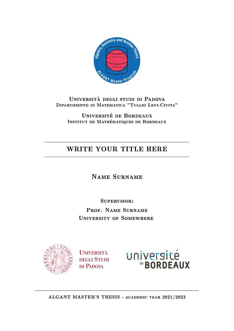 Algant Master's thesis cover