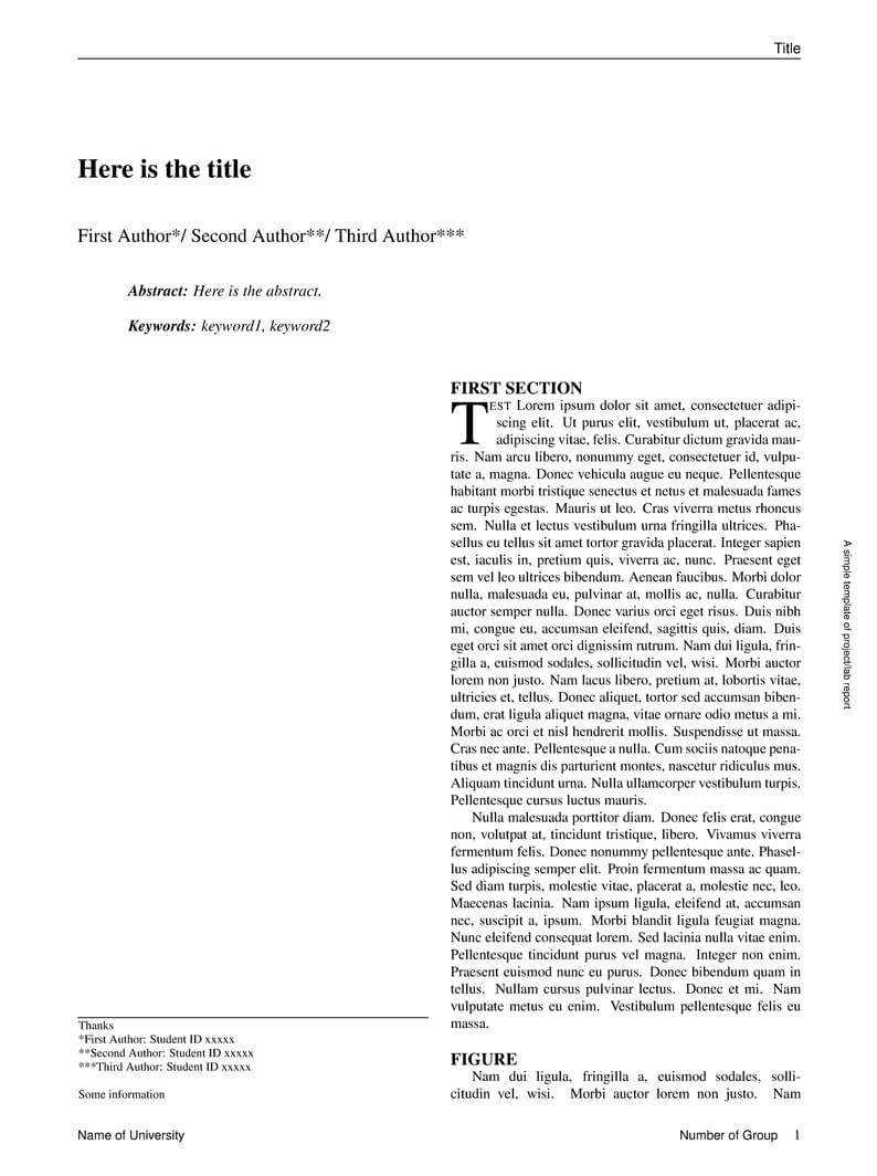 Lab report/project template