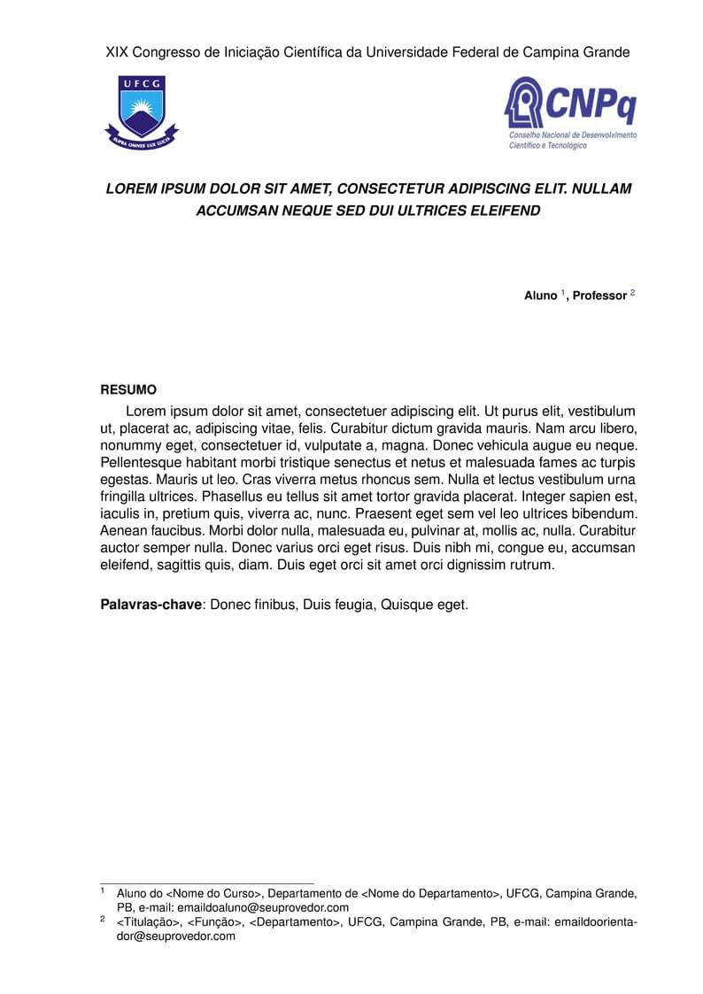 Modelo Artigo PIBIC UFCG