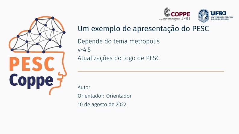 Modelo de Apresentação COPPE-PESC