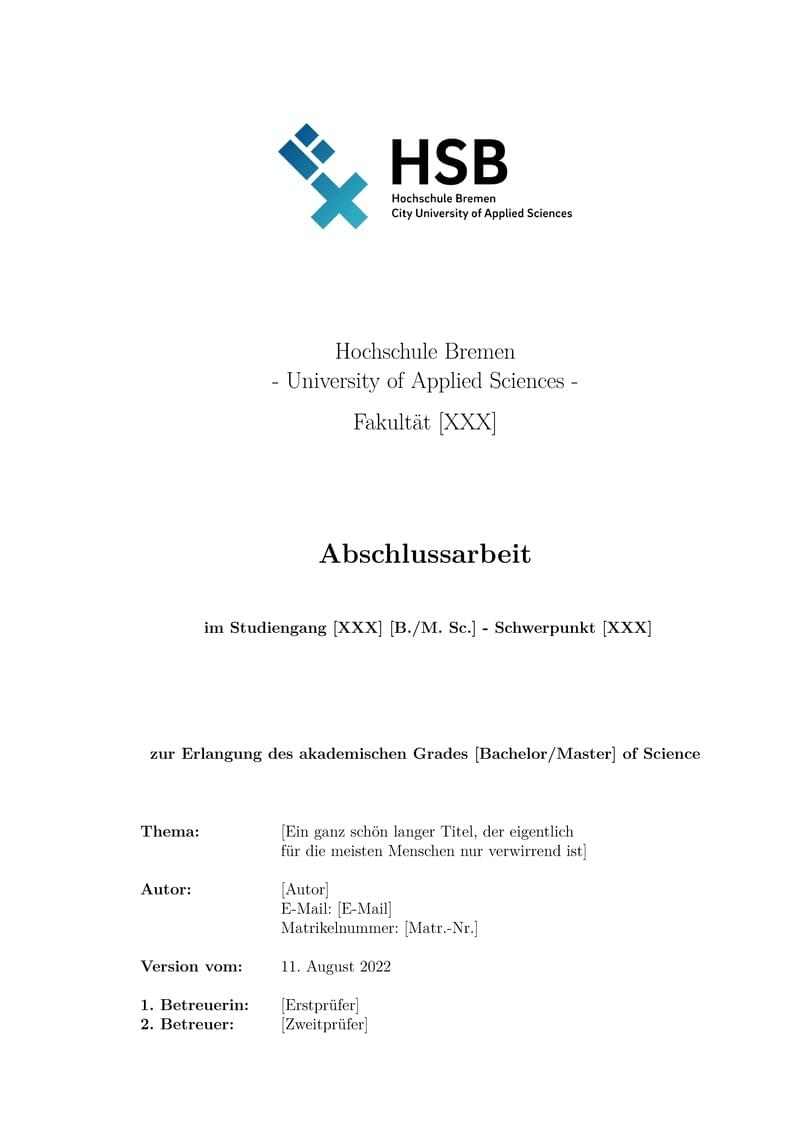 Abschlussarbeit - HS Bremen