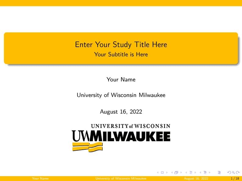 Beamer Template University of Wisconsin Milwaukee