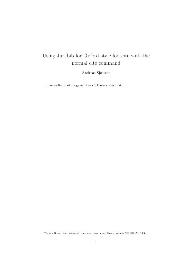 Using Jurabib for Oxford style footcite with the normal cite command