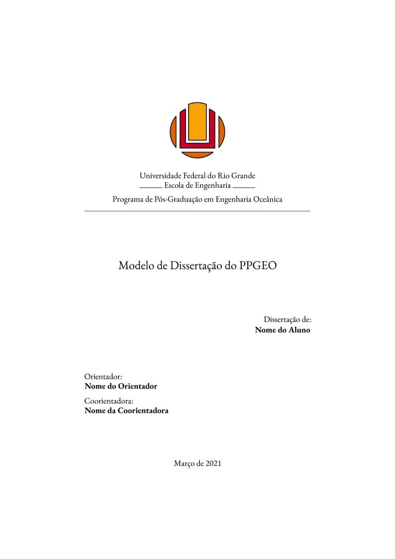 Modelo de Dissertação do PPGEO - FURG