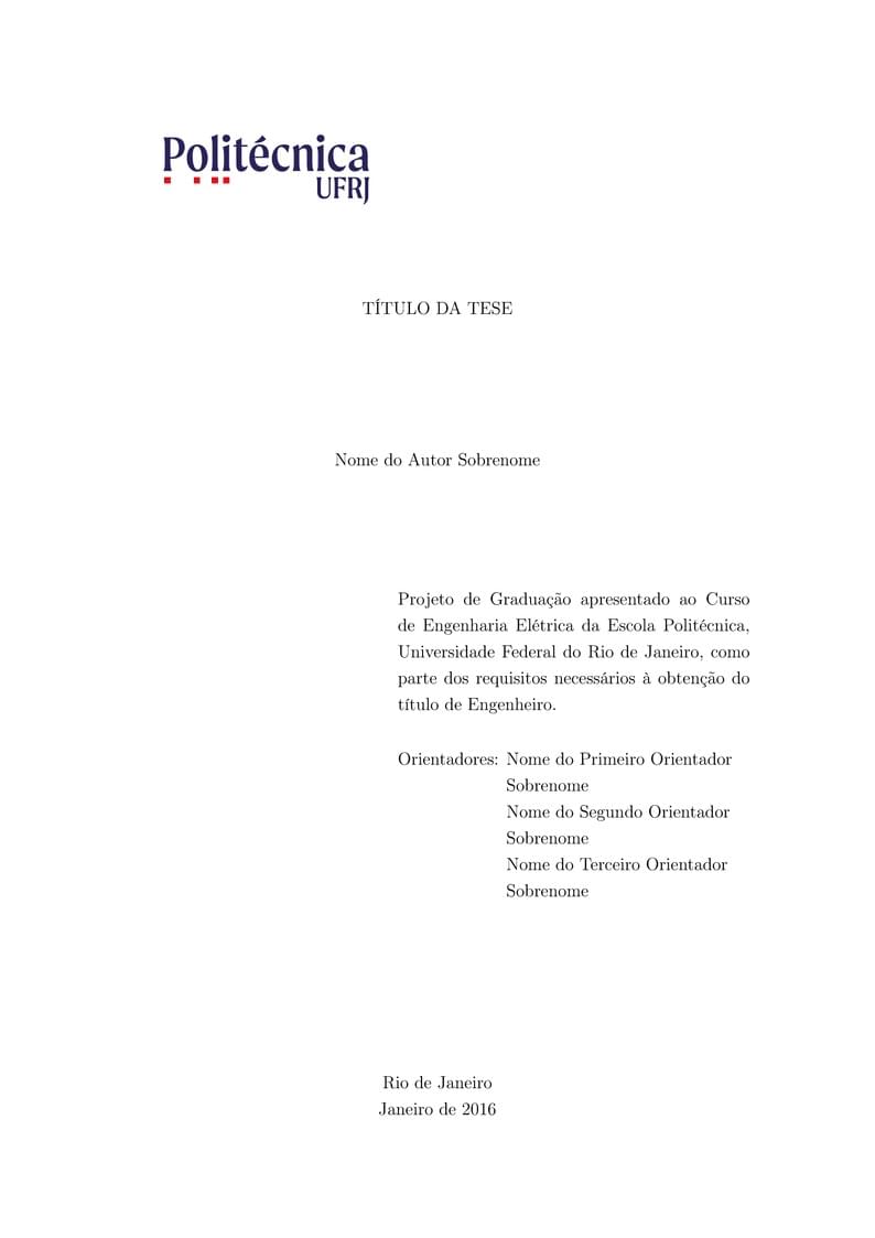 Projeto Final Elétrica UFRJ Template